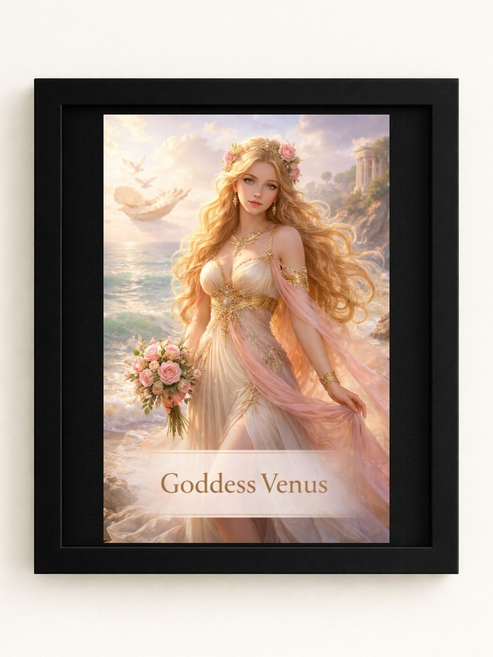 Goddess Venus A.I. Art Print 8x10 Frame